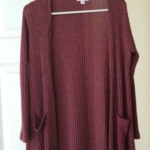 LuLaRoe burgundy Sarah sweater size small